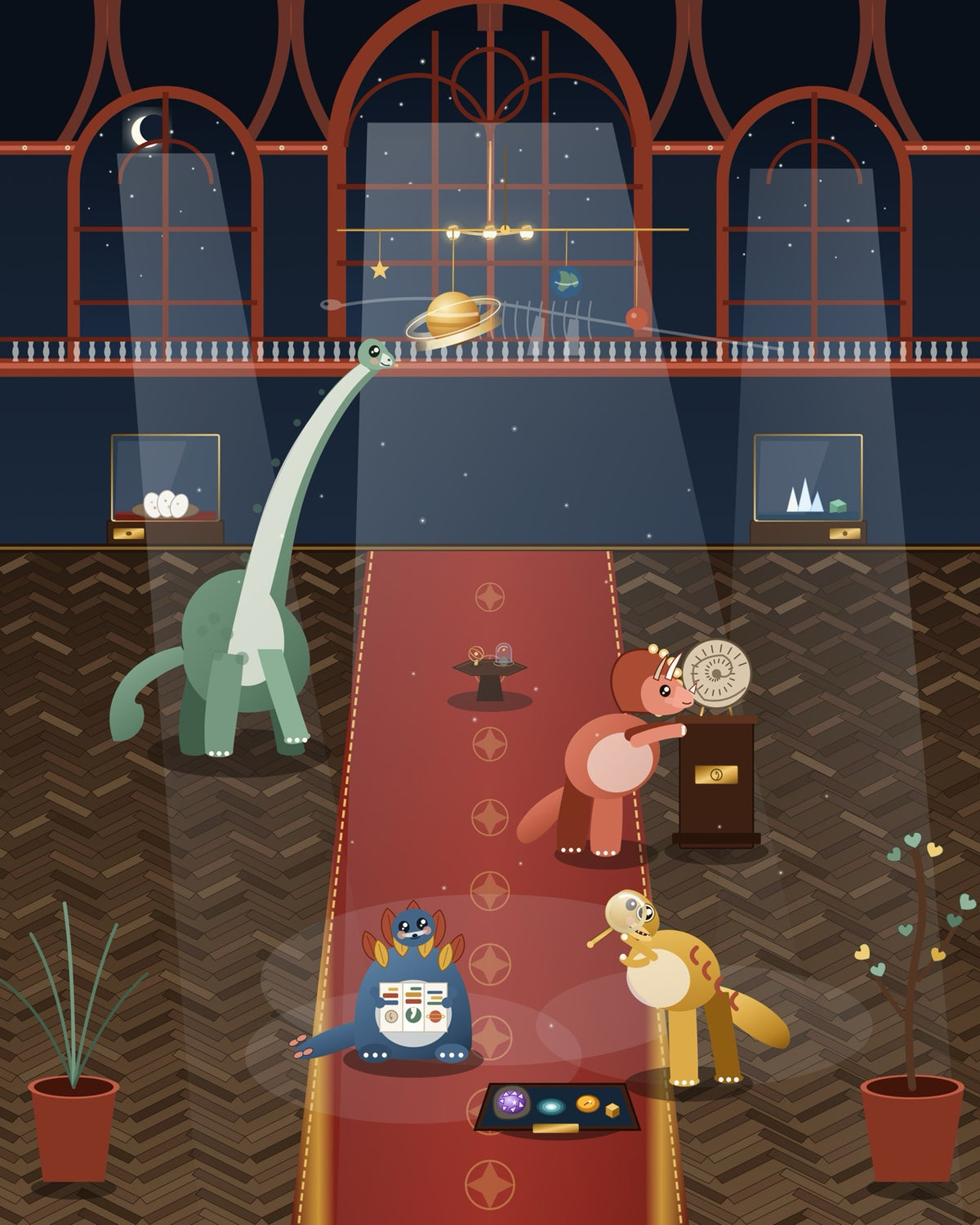 Night at the Dinosaur Museum, storybook kids print (demo)