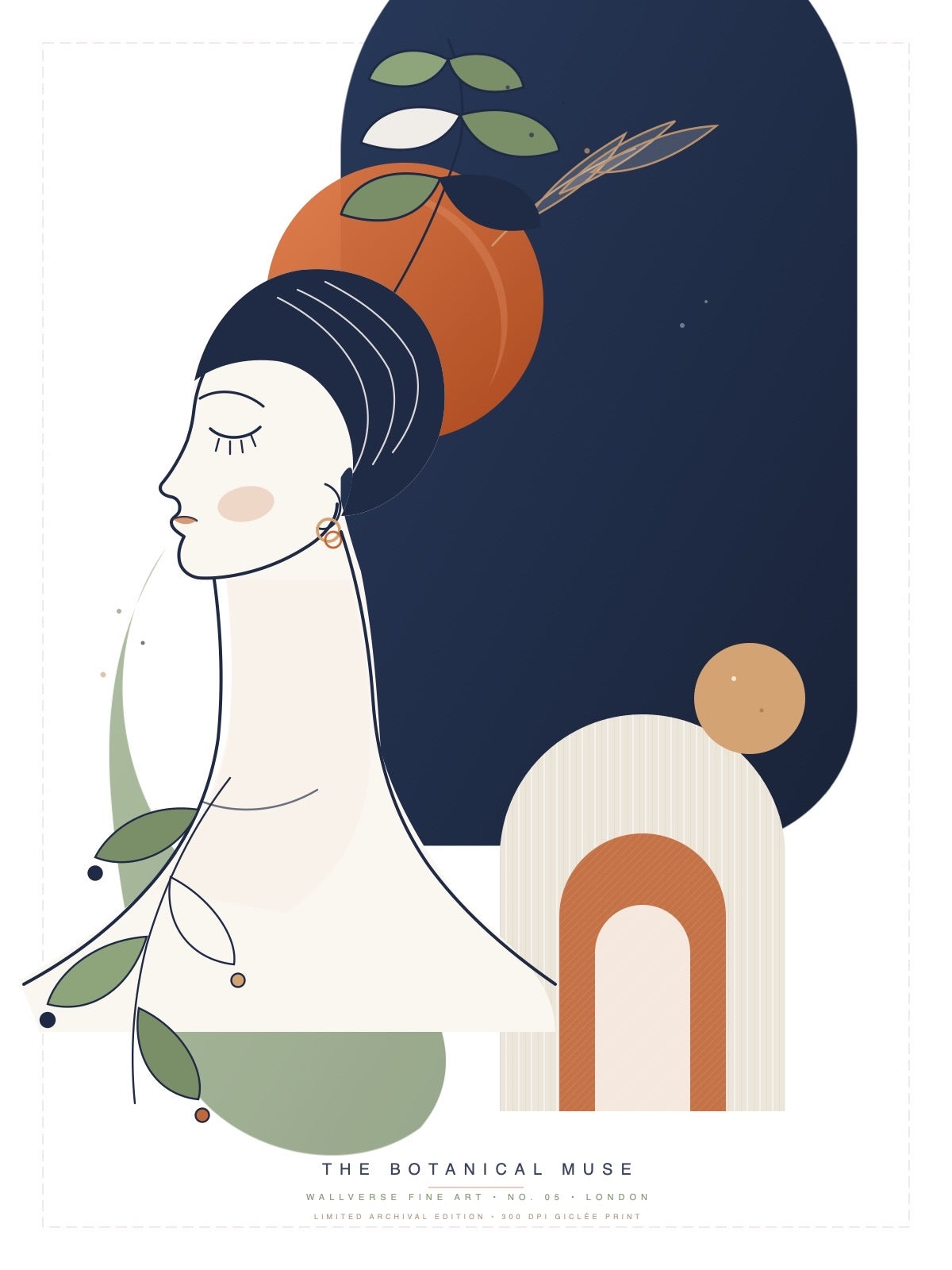 The Botanical Muse, botanical line-art print (demo)