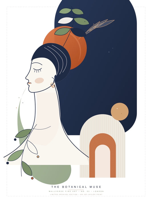 The Botanical Muse, botanical line-art print (demo)
